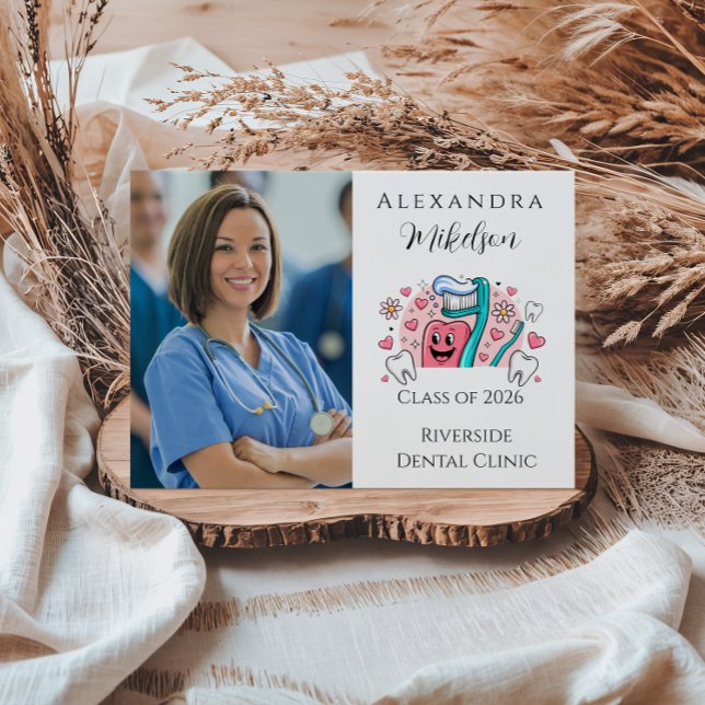 Faire-part Whimsical Tooth & Hearts Dental Graduation Party (Créateur téléchargé)