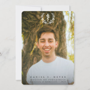 Faire-part White Asclepius Médicale School 2 - Diplôme photo