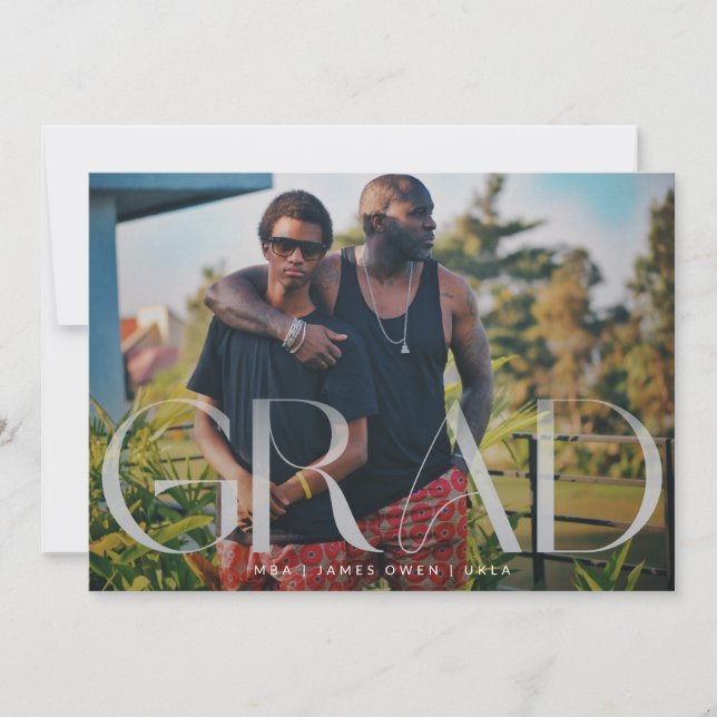 Faire-part White Fade Grad Moderne Photo Uni (Devant)