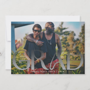 Faire-part White Fade Grad Moderne Photo Uni