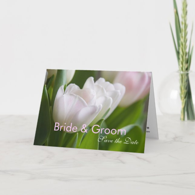 Faire-part White Tulips ・ Save the date Card (Devant)
