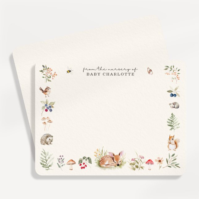 Faire-part Woodland Nursery Stationery Note Card (Créateur téléchargé)