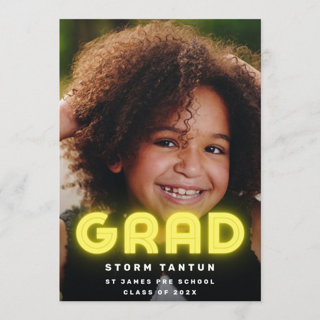 Faire-part YELLOW BRIGHT LIGHTS Photo GRAD School (Devant)