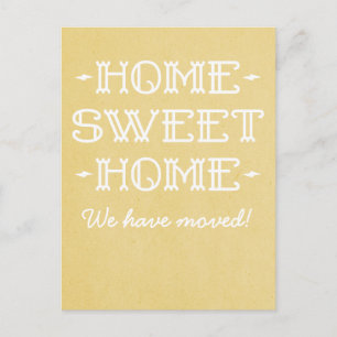 Faire-part Yellow Whimsical Home Sweet Home Carte postale