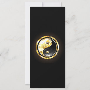 Faire-part Yin Yang or sur noir