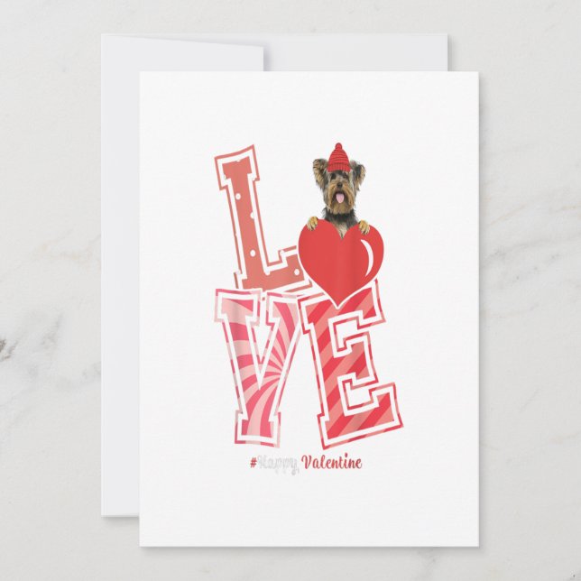 Faire-part Yorkshire Terrier Valentines Jour Cadeau (Devant)