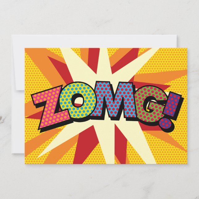 Faire-part ZOMG Votre Bulle de Texte Fun Rétro (Devant)