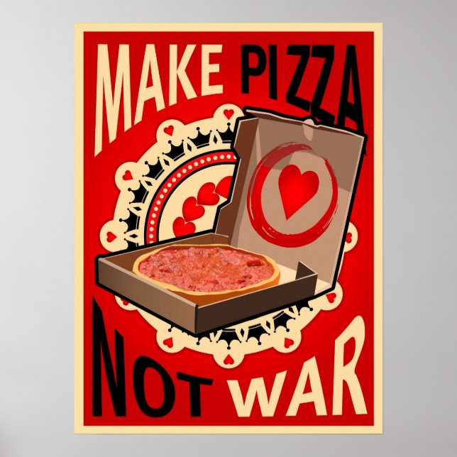 Faire Pizza, pas guerre, poster (Devant)
