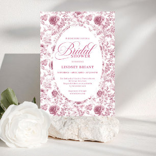 Faire poussiéreuse Rose Toile Invitation de Fête d