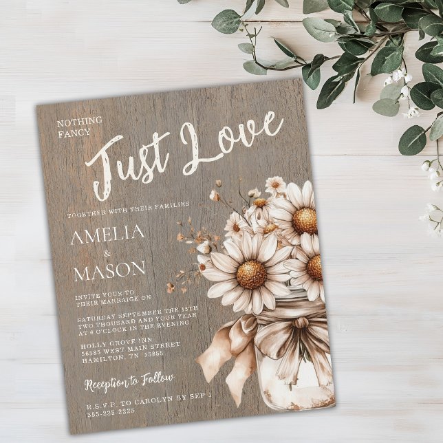 Faire Simple Juste Amour Invitation De Mariage À P (Nothing Fancy Just Love Budget Wedding Invitation)