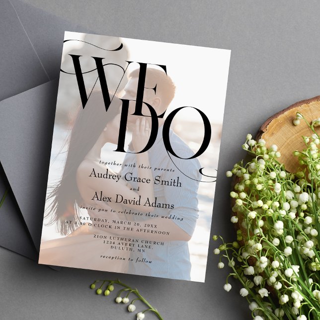 Faire Simple Moderne Nous Faisons Carte d'Invitati (Share your love with this Simple Modern ‘We Do’ Photo Wedding Invitation. Minimalist elegant design.)