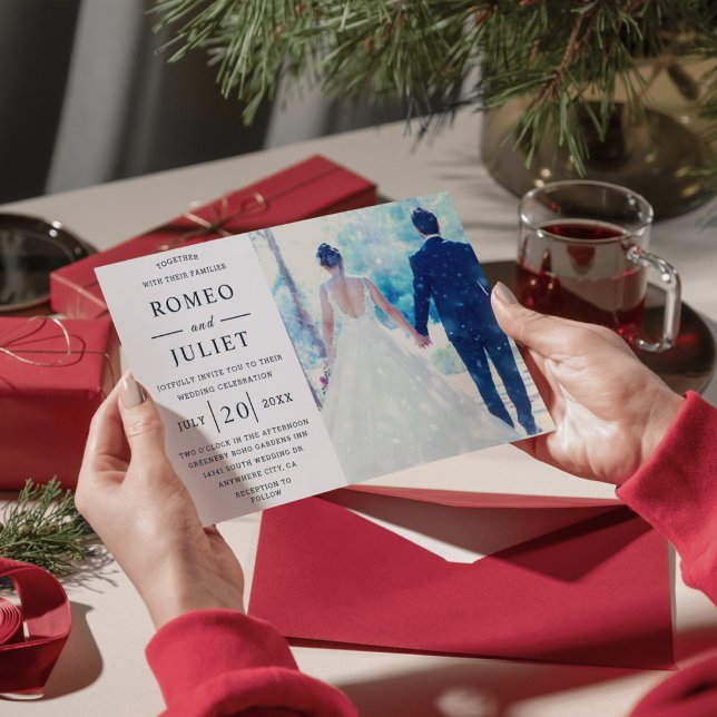 Faire Simple Moderne Photo Invitation De Mariage (Créateur téléchargé)