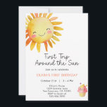 Faire son premier tour du soleil Invitation pour 1<br><div class="desc">L'invitation pour le premier tour du soleil est une façon adorable de célébrer le 1er anniversaire de votre petit rayon de soleil ! Personnalisez avec vos informations et imprimez ou téléchargez.</div>