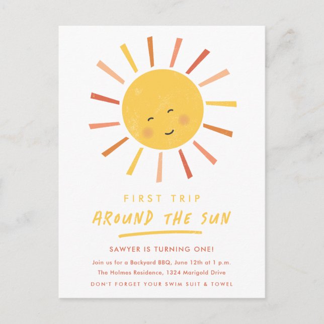 Faire son premier tour du Soleil Invitations pour  (Devant)