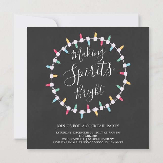 Faire Spirits Bright Cocktail Party Invitation (Devant)