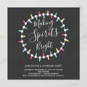 Faire Spirits Bright Cocktail Party Invitation