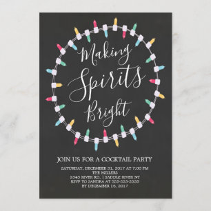 Faire Spirits Bright Cocktail Party Invitation
