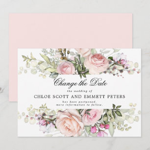 Faire suivre la date Rose Floral Faire-part de mar