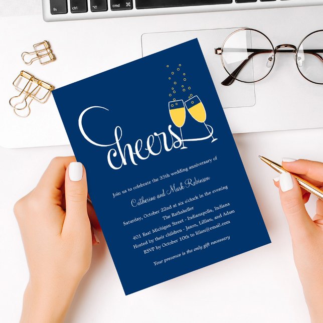 Faire toast de Champagne Invitation d'anniversaire (Créateur téléchargé)