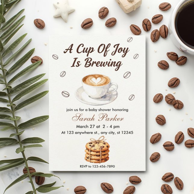 Faire tomber bébé prépare un café Invitation à la  (Créateur téléchargé)