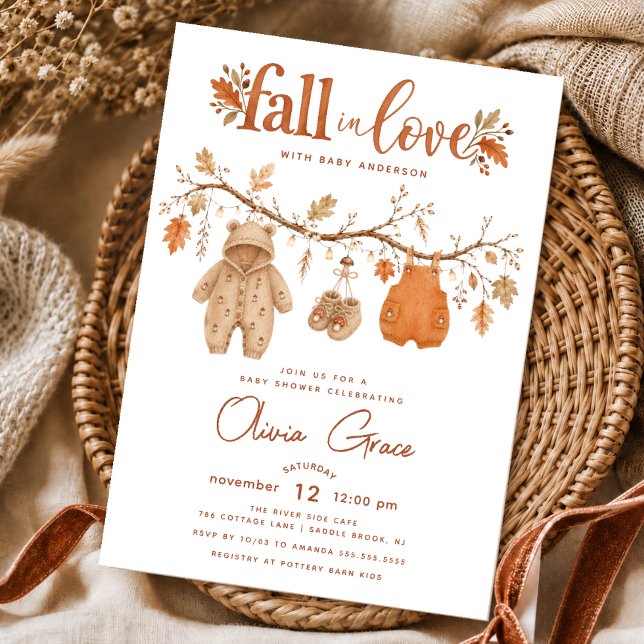 Faire tomber en amour Invitation à la baby shower  (Créateur téléchargé)