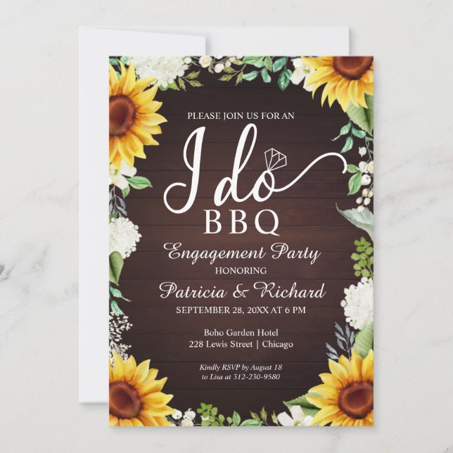 Faire un BBQ Carte d'Invitation de Fiançailles Rus (Devant)