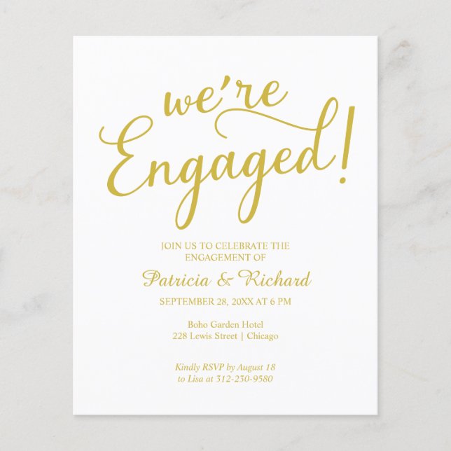 Faire un budget Nous sommes fiancés Invitation de  (Devant)