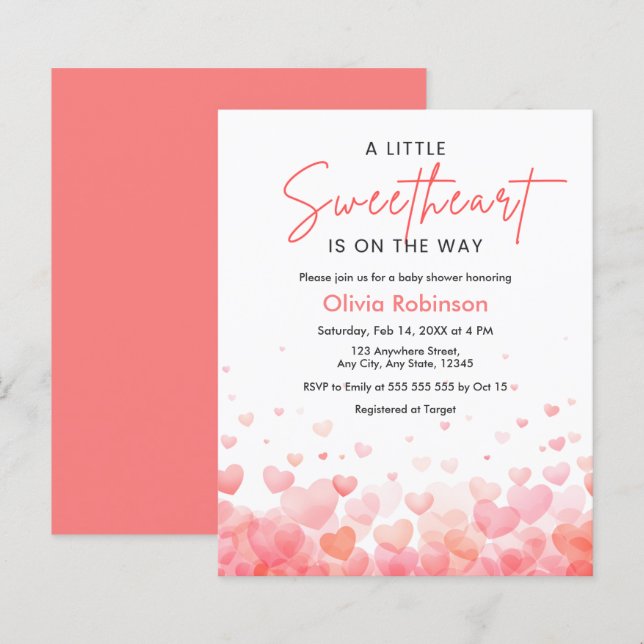 Faire un budget pour une invitation de Baby Shower (Devant / Derrière)