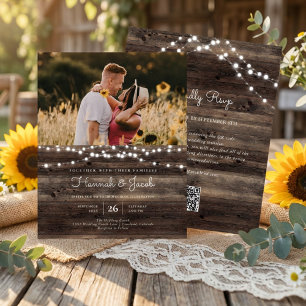 Faire un budget Rustique Code QR RSVP Invitation d