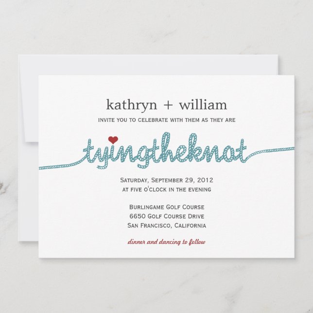 Faire un nœud Invitation de mariage moderne (Devant)