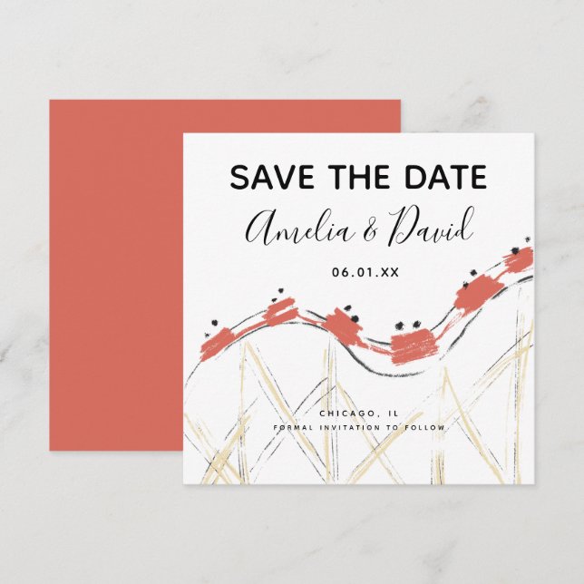 Faire un Rappel de Date Abstrait de Montagnes Russ (Devant / Derrière)