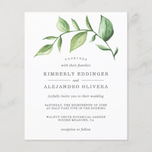 Faire verdure invitation de mariage rustique à pet