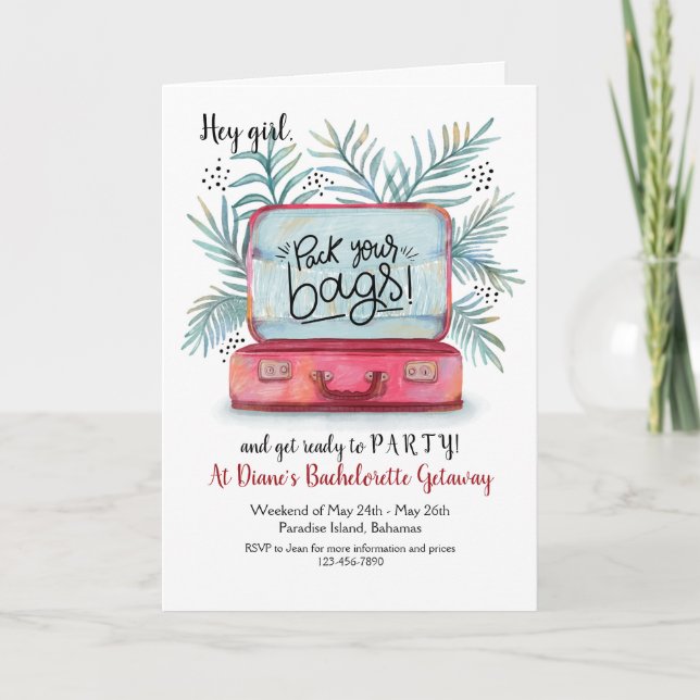Faire vos valises Invitations pour l'enterrement d (Devant)