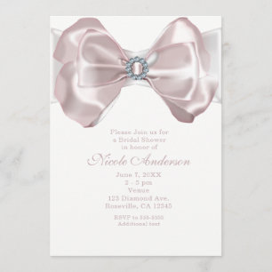 Fairepart Chic Ruban Rose et Diamants