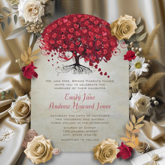 Fairepart de mariage Arbre à feuilles en forme de  (Créateur téléchargé)