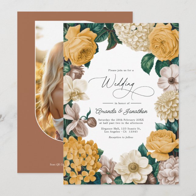 Fairepart de mariage au beurre crémeux, Marigold d (Devant / Derrière)