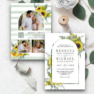 Fairepart de mariage avec code QR en forme d'arche