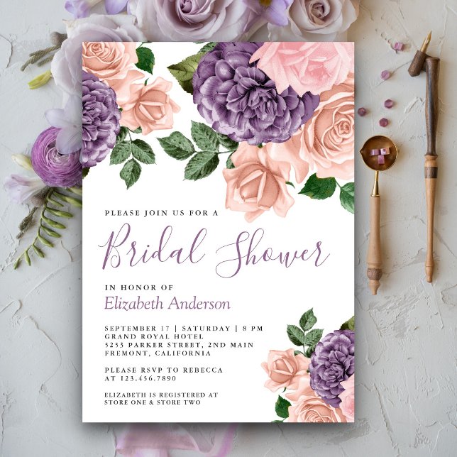 Fairepart de Mariage Floral Rustique Poussiéreux R (Créateur téléchargé)