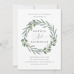Fairepart de mariage italien à l'olive aquarelle