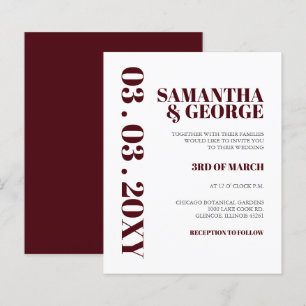 Fairepart de mariage moderne Bourgogne simple budg