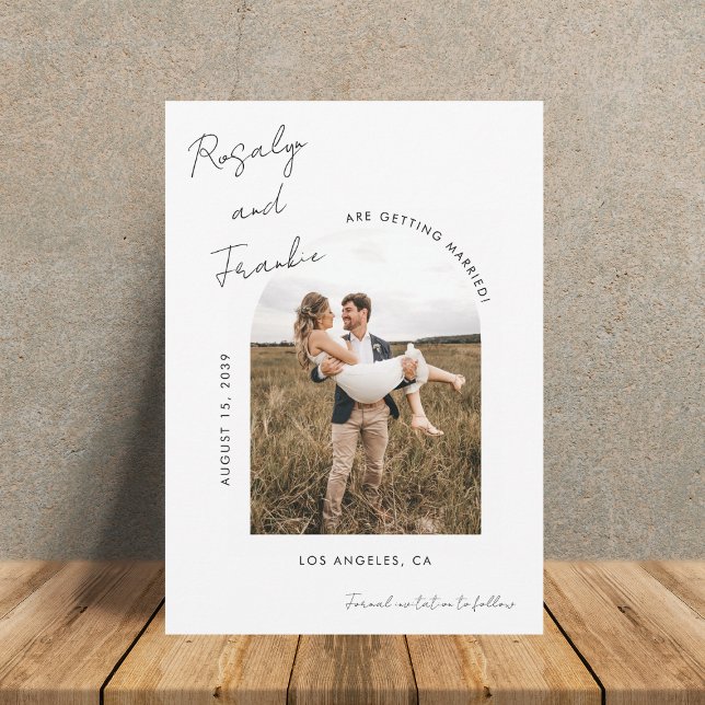 Fairepart de mariage photo bohème écriture manuscr (Créateur téléchargé)