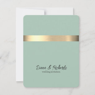 Fairepart de mariage rustique en faux papier doré 