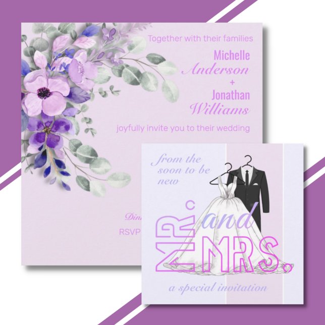 Fairepart de mariage simple M. et Mme (Créateur téléchargé)