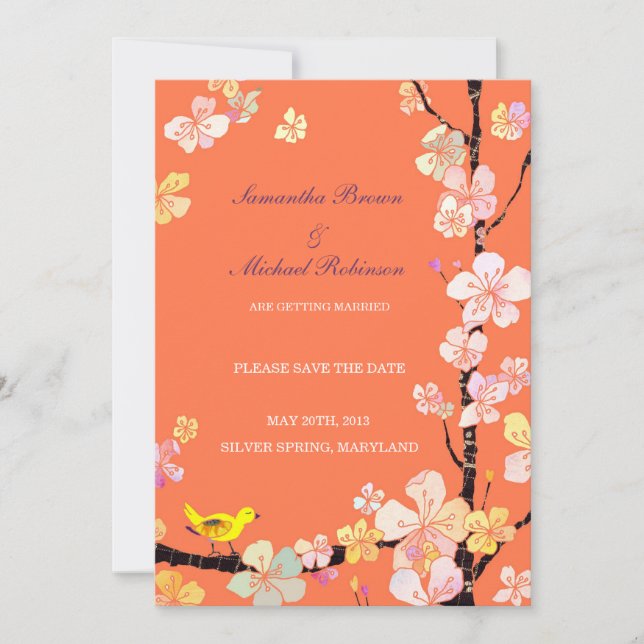 Fairepart de mariage Sweet Sakura Save the Date (Devant)