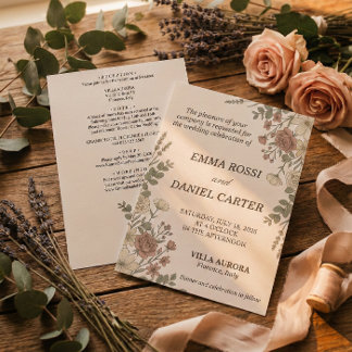Fairepart de mariage tout-en-un Minimaliste Florea