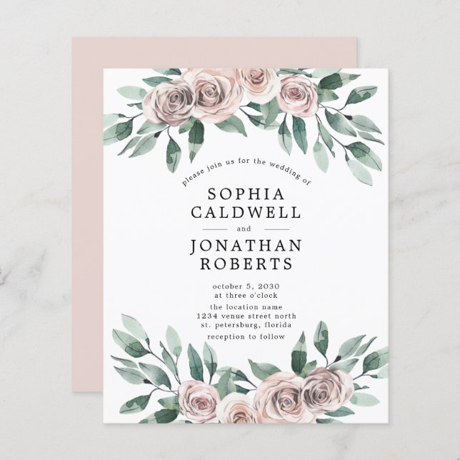 Faireparter tout compris Roses Bohème pour Mariage (Devant / Derrière)