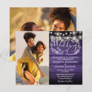 Faireparts de mariage avec guirlande lumineuse vio