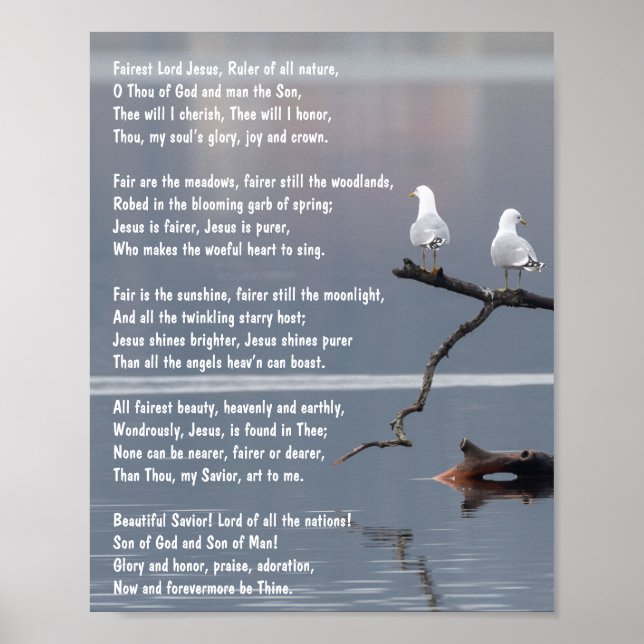 Fairest Lord Jesu Church Christian Hymn Art Poster (Devant)