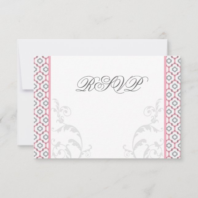 Faireuses invitations de mariage de jardin rose et (Devant)