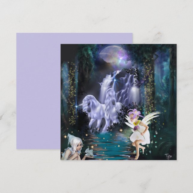 Fairies Jouer Avec La Carte Plat Imaginaire Unicor (Devant / Derrière)